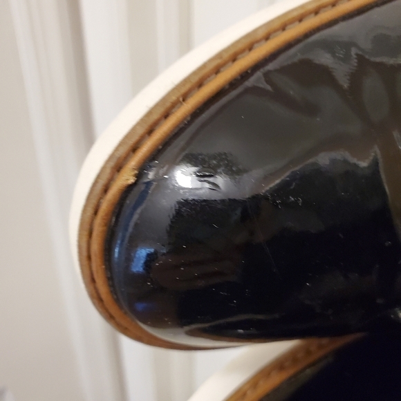 VINCE SANDERS BLACK PATENT LEATHER PLATFORM LOAFERS SIZE 10M - Picture 14 of 14